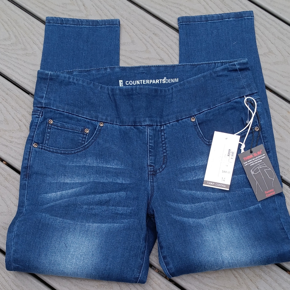 NWT Counterparts Denim Think Slim tummy control jegging size 14